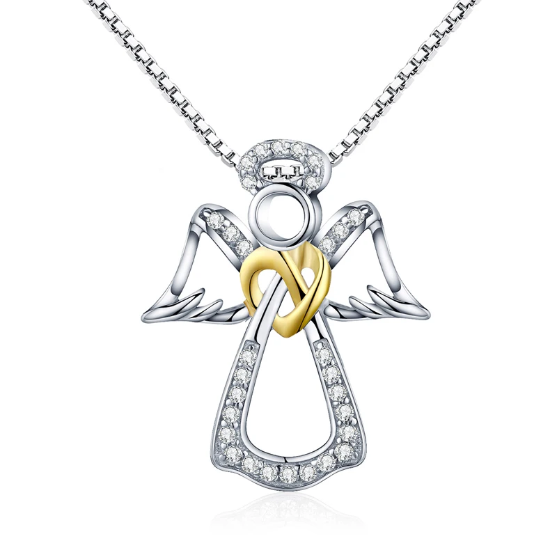 Fashion Heart Angel Wings CZ Zircon 14K Gold Plated 925 Sterling Silver Pendant Jewelry Women Necklace
Fashion Heart Angel Wings CZ Zircon 14K Gold Plated 925 Sterling Silver Pendant Jewelry Women Necklace