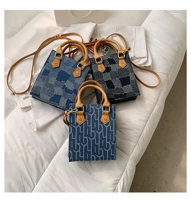 luxury Fashion Ladies Vintage jean Stitching Contrast Color hand bags denim branded handbags, As picture
luxury Fashion Ladies Vintage jean Stitching Contrast Color hand bags denim branded handbags, As picture