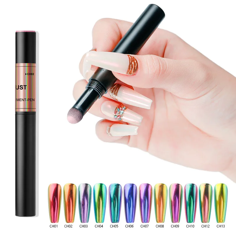 Wholesale New Nail Art Custom Logo Metallic Color Mirror Glitter Acrylic Powder Air Cushion Magic Mirror Cushion Powder Pen, 12colors
Wholesale New Nail Art Custom Logo Metallic Color Mirror Glitter Acrylic Powder Air Cushion Magic Mirror Cushion Powder Pen, 12colors