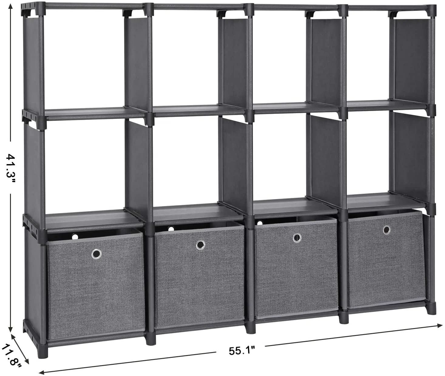 DIY Cube Storage Unit with Storage Boxes, 12 Cubes Multifunctional Book Shelves, Customized
DIY Cube Storage Unit with Storage Boxes, 12 Cubes Multifunctional Book Shelves, Customized