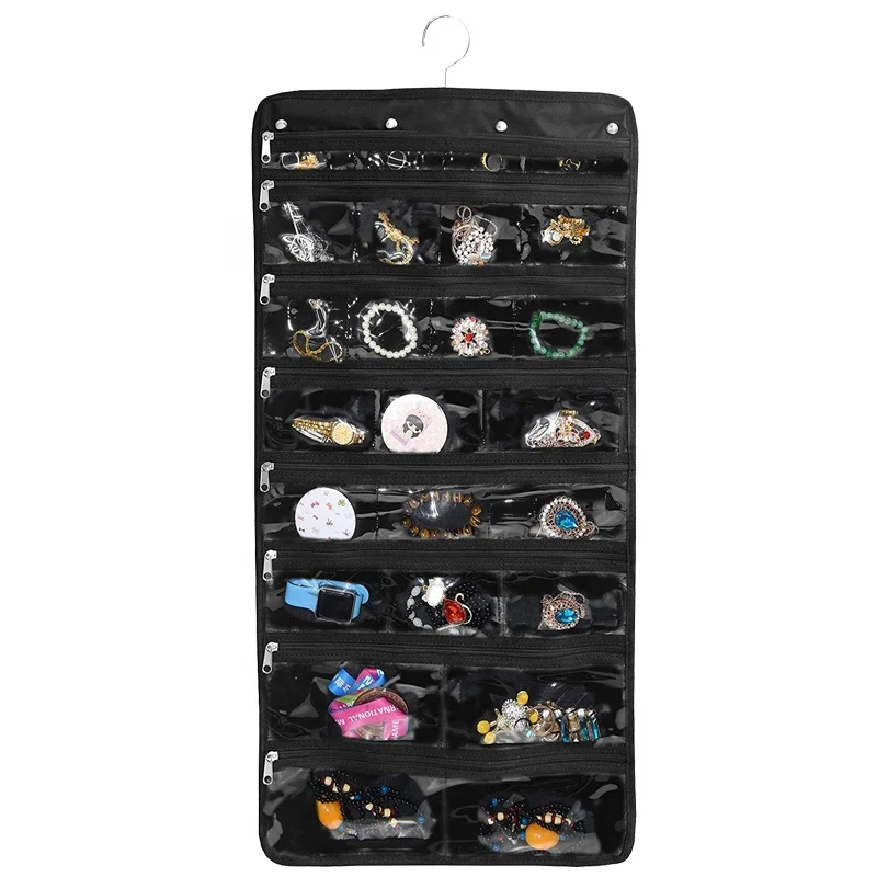 Premium Hanging Jewelry Organizer Revolving Hanger Secure Zipper Closure 50 Pockets Two-Side Pockets
Premium Hanging Jewelry Organizer Revolving Hanger Secure Zipper Closure 50 Pockets Two-Side Pockets