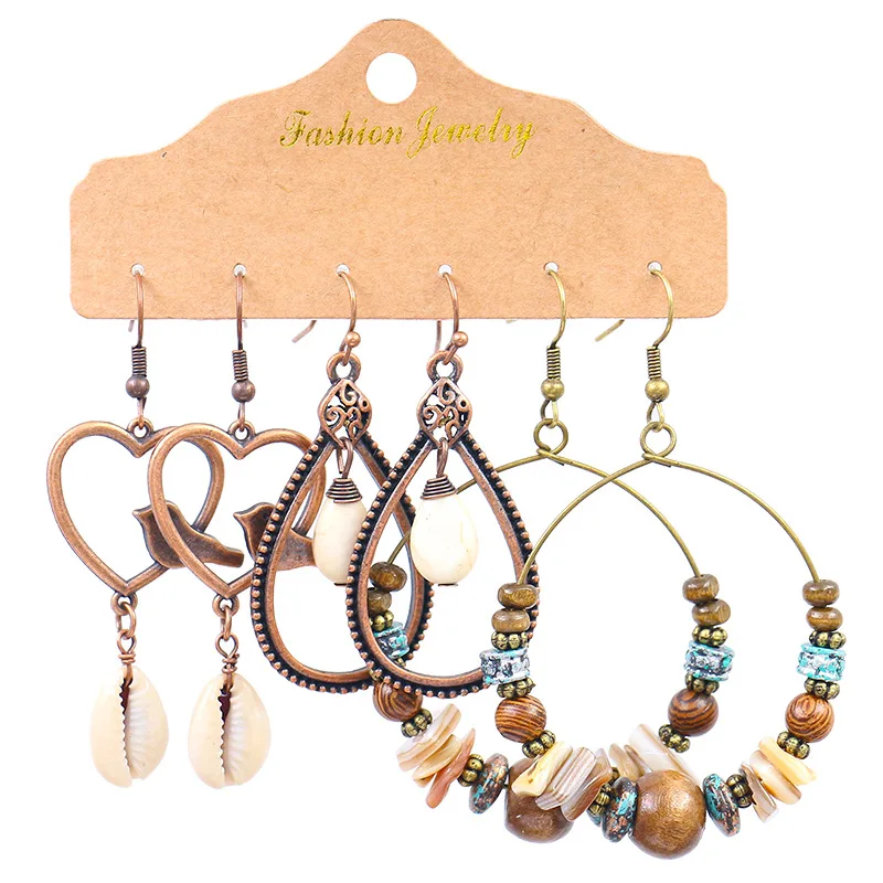 Women's Earrings combo personality simple national style earring set fashion big ring beaded alloy hanging tassel earrings
Women's Earrings combo personality simple national style earring set fashion big ring beaded alloy hanging tassel earrings
