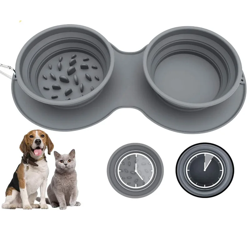 Foldable Pet Silicone Anti-choking Slow Food Bowl Anti-vomiting Double Food Licking Plate Mat Portable Slow Food Plate for Dogs, Gray ,customized
Foldable Pet Silicone Anti-choking Slow Food Bowl Anti-vomiting Double Food Licking Plate Mat Portable Slow Food Plate for Dogs, Gray ,customized