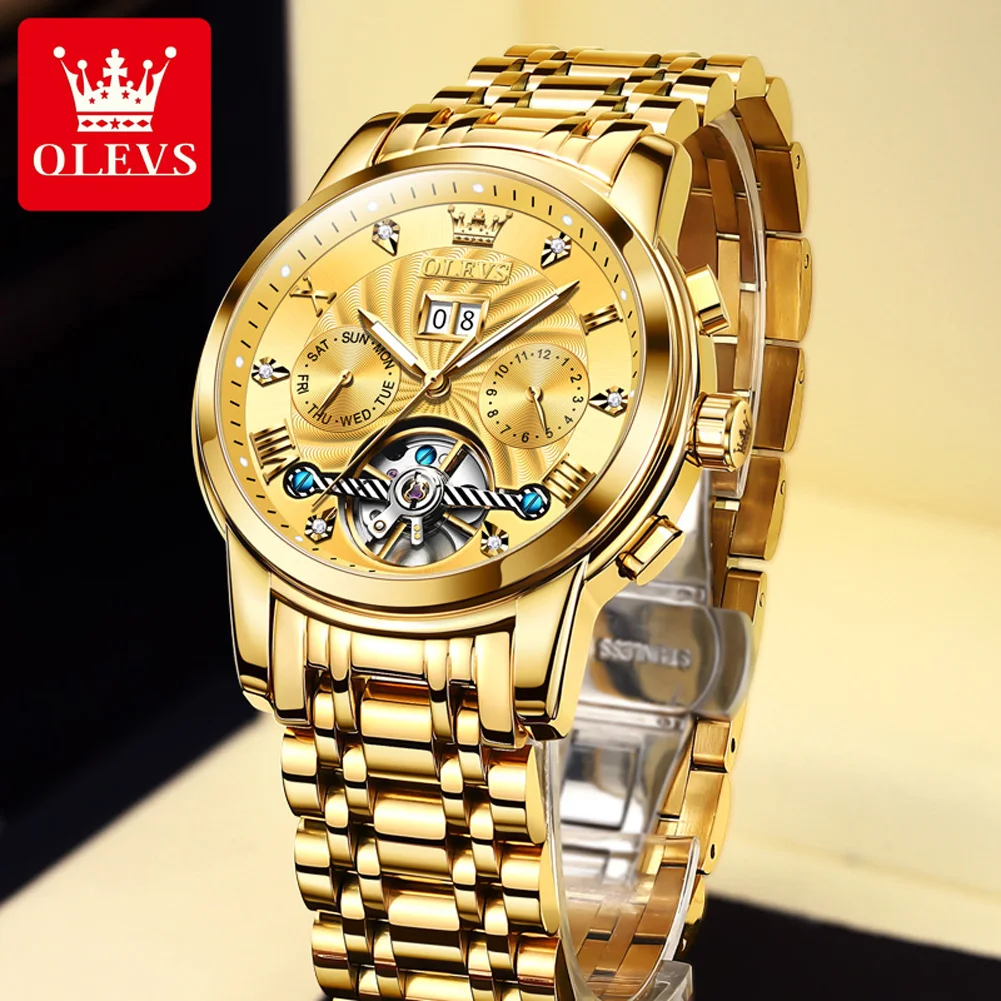 OLEVS 9910 Fashion Genuine Stainless Steel Strap Tourbillon Own Brand Luxury Automatic Oem Mechanical Watch Men Wrist Watch 
OLEVS 9910 Fashion Genuine Stainless Steel Strap Tourbillon Own Brand Luxury Automatic Oem Mechanical Watch Men Wrist Watch