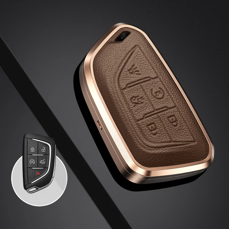 Luxury Fashionable Leather Aluminum Alloy Design Car Key Protector Cover For Cadillac CT5
Luxury Fashionable Leather Aluminum Alloy Design Car Key Protector Cover For Cadillac CT5