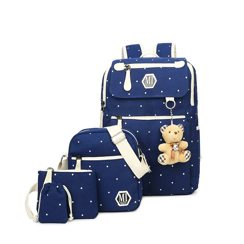 Wholesale 4pcs Set Canvas Students School backpack kids cute printed bag, Customizable
Wholesale 4pcs Set Canvas Students School backpack kids cute printed bag, Customizable