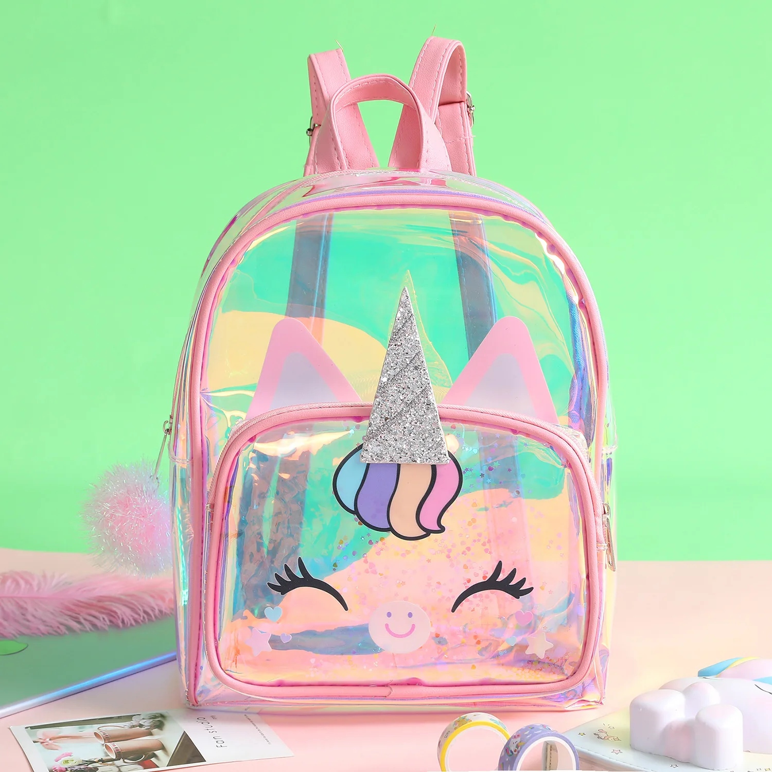 Kindergarten Kids Girls' School Bag Waterproof Transparent Clear TPU Unicorn Children School Backpack For Teenage, Customer color
Kindergarten Kids Girls' School Bag Waterproof Transparent Clear TPU Unicorn Children School Backpack For Teenage, Customer color