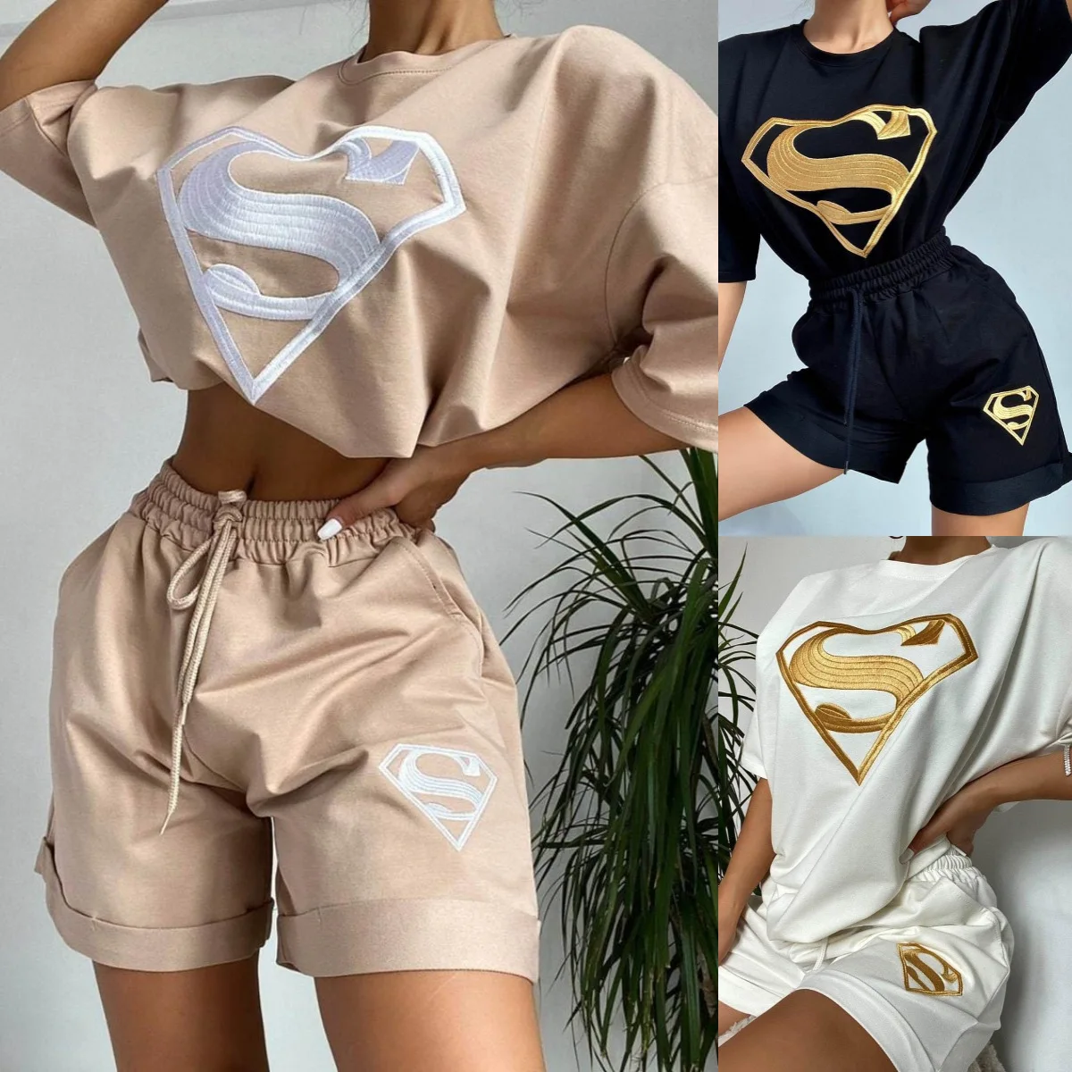 Plus Size 2 Piece Matching Set Women Tracksuit Print Short Sleeve Slim Fit Top Short Sweat Suit Lounge Wear Outfits, Customized
Plus Size 2 Piece Matching Set Women Tracksuit Print Short Sleeve Slim Fit Top Short Sweat Suit Lounge Wear Outfits, Customized