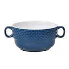 Good quality double ears food safe ceramic soup bowl cooking