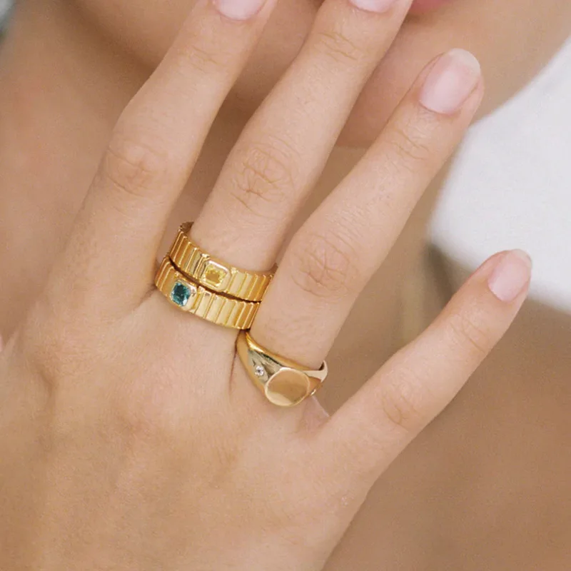 Joolim Stainless Steel Jewelry Wholesale 18K Gold Plated Colorful Square Zirconia Band Rings for Women Dainty Rings
Joolim Stainless Steel Jewelry Wholesale 18K Gold Plated Colorful Square Zirconia Band Rings for Women Dainty Rings
