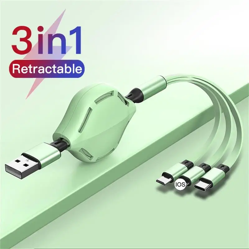 3 in 1 Retractable Charging Cable for iOS Type C Micro USB 2/3/5A Fast Charger Cable Charging Line for iPhone Android Adapter
3 in 1 Retractable Charging Cable for iOS Type C Micro USB 2/3/5A Fast Charger Cable Charging Line for iPhone Android Adapter