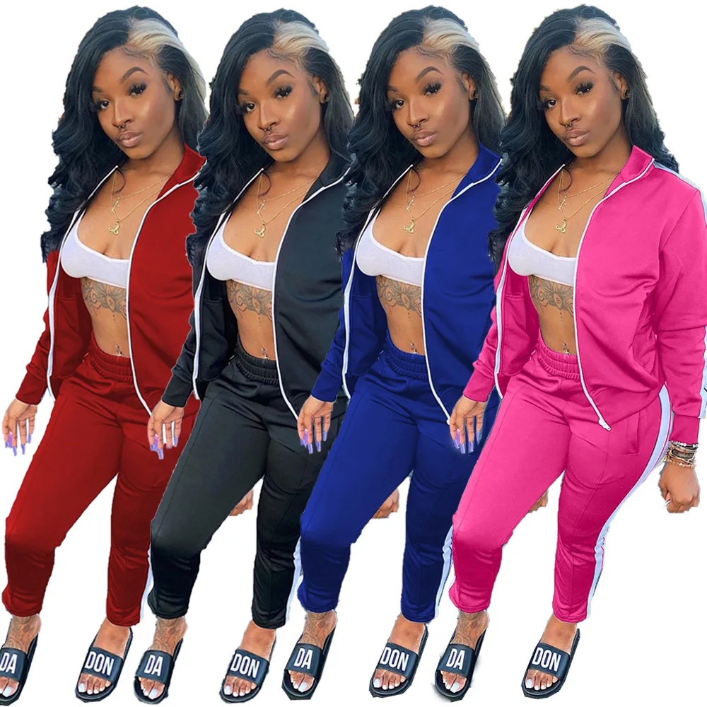 DUODUOCOLOR New style fashion casual solid color tracksuit zipper two piece set woman sport long pants D10459
DUODUOCOLOR New style fashion casual solid color tracksuit zipper two piece set woman sport long pants D10459