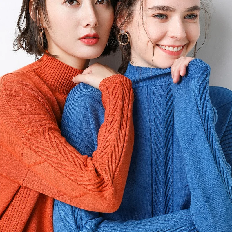 2020 New Fashion Wool Cashmere sweaters Half Turtleneck Pattern Knitted Tops Solid Color Plus Size Women's Sweater Pullover, Solid color as shown
2020 New Fashion Wool Cashmere sweaters Half Turtleneck Pattern Knitted Tops Solid Color Plus Size Women's Sweater Pullover, Solid color as shown