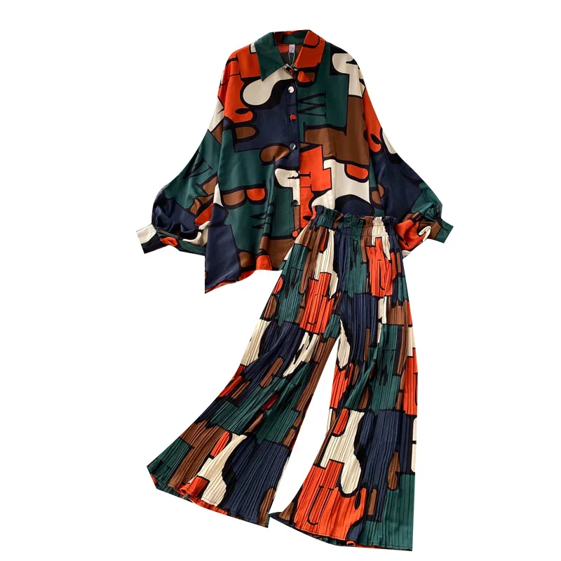 European and American INS suit women summer dress design sense bat sleeve shirt women loose versatile heavy pleated wide leg pan
European and American INS suit women summer dress design sense bat sleeve shirt women loose versatile heavy pleated wide leg pan