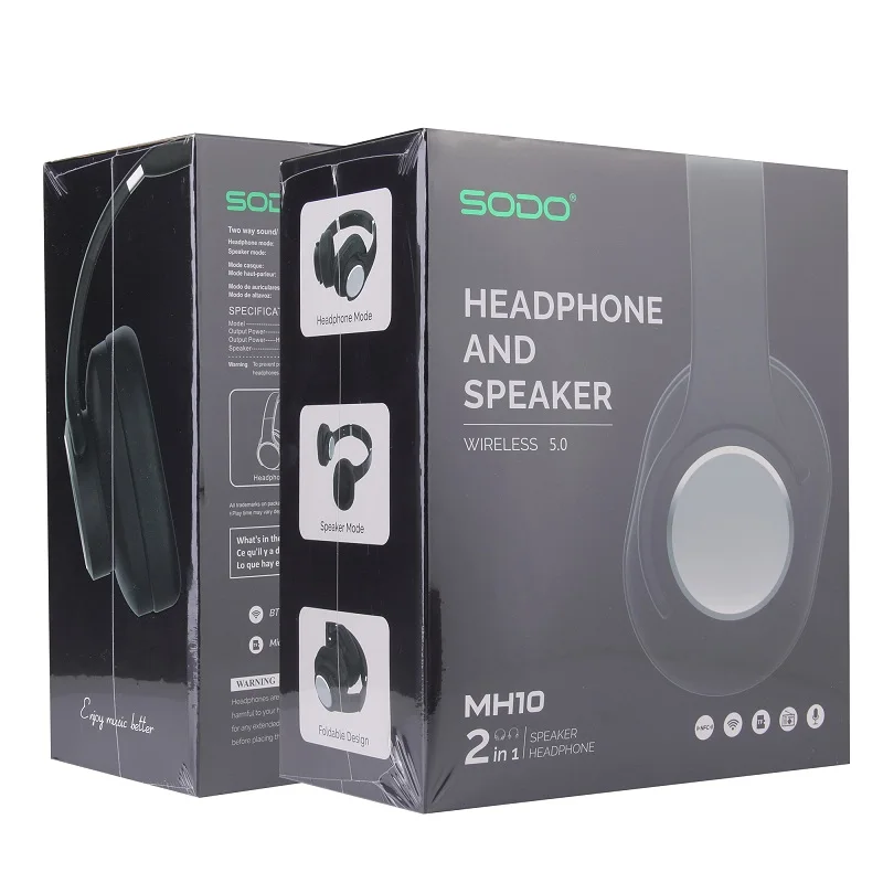 SODO MH10 Wireless Speaker and Headphone 2 in 1 On Ear Headset with Microphone FM Radio SODO
SODO MH10 Wireless Speaker and Headphone 2 in 1 On Ear Headset with Microphone FM Radio SODO