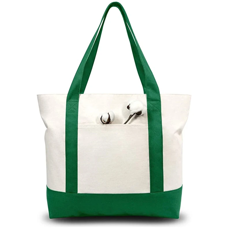 Custom With Logo Printing Zipper Daily Large Pocket Cotton Canvas Tote Bag, Customized color
Custom With Logo Printing Zipper Daily Large Pocket Cotton Canvas Tote Bag, Customized color