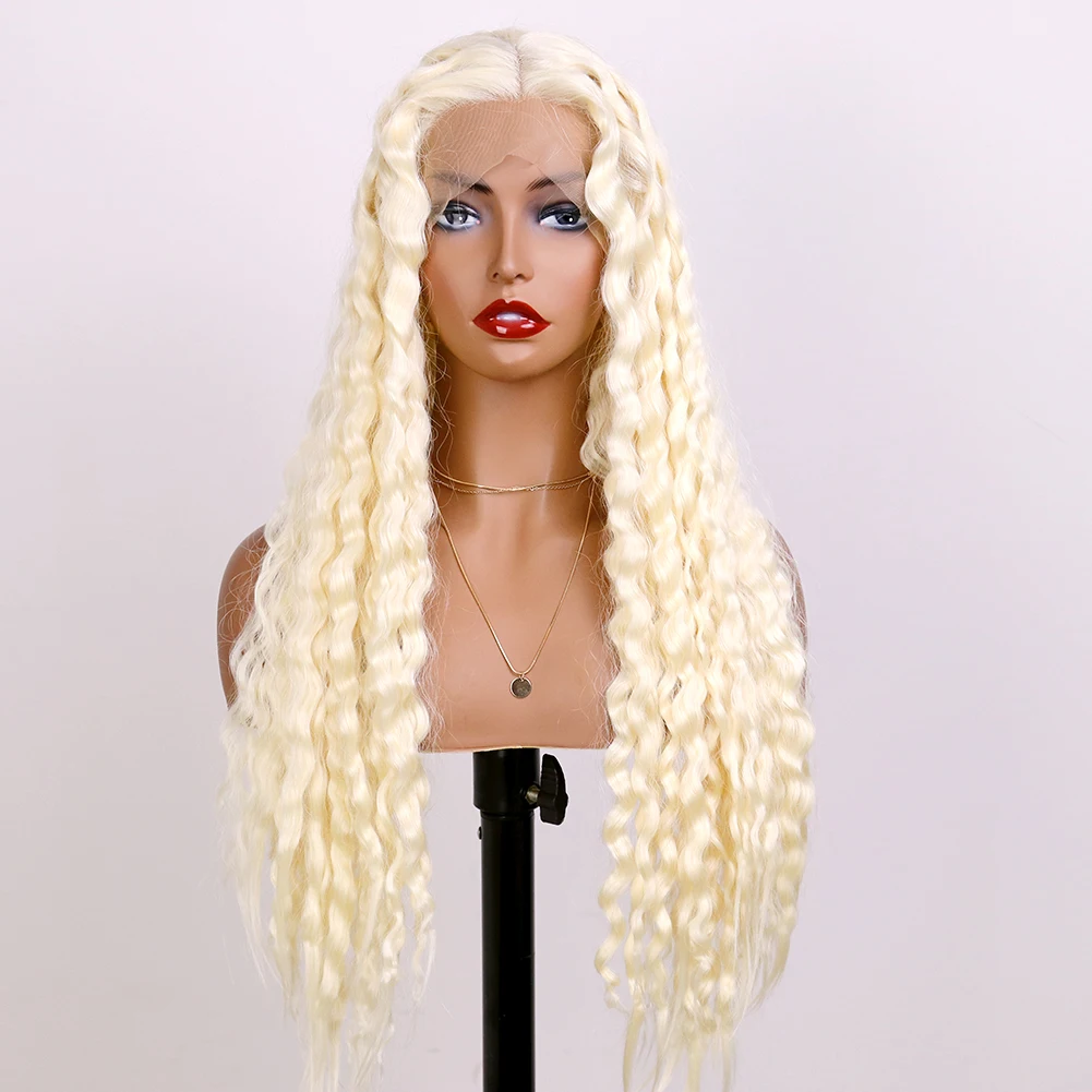 Blonde Synthetic Lace Wig Heat Resistant Hair Glueless Front Lace Wig Natural Deep Wave Colorful Halloween Drag Queen Hot Sale
Blonde Synthetic Lace Wig Heat Resistant Hair Glueless Front Lace Wig Natural Deep Wave Colorful Halloween Drag Queen Hot Sale