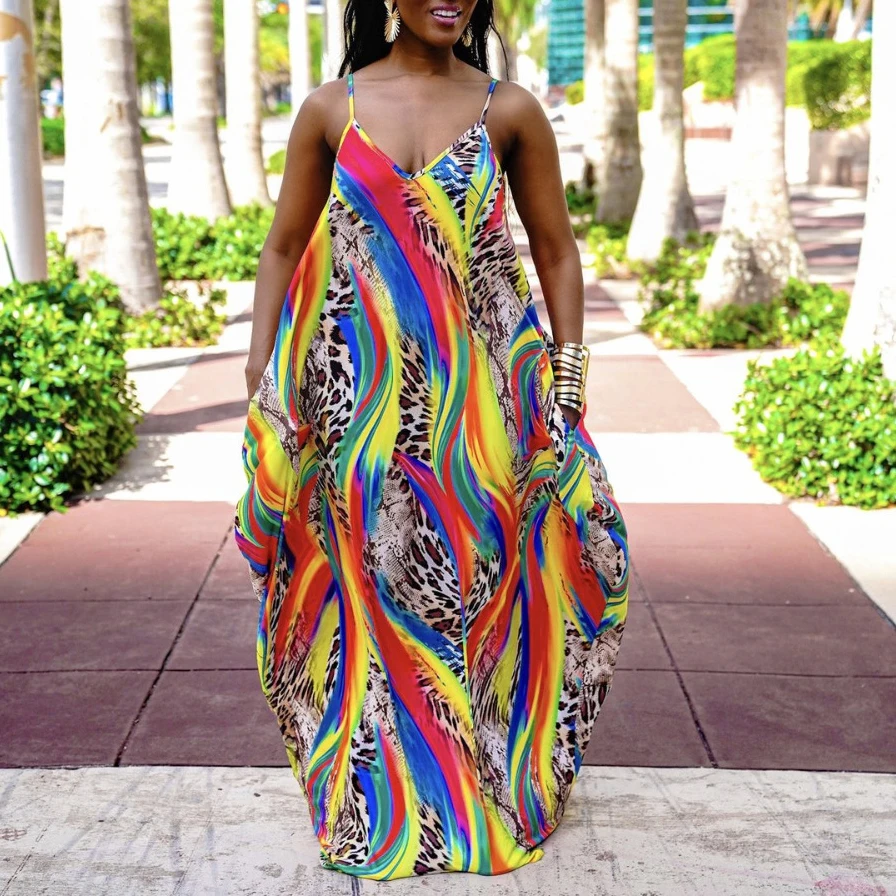 FS2977D new Fashion Print dress women loose maxi dress sleeveless high street long dresses
FS2977D new Fashion Print dress women loose maxi dress sleeveless high street long dresses