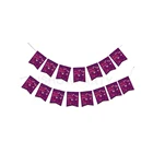 Party Box Assorted Boys Eco Friendly Birthday Purple Paper Banners Sex Party Supplies with Gold Tableware