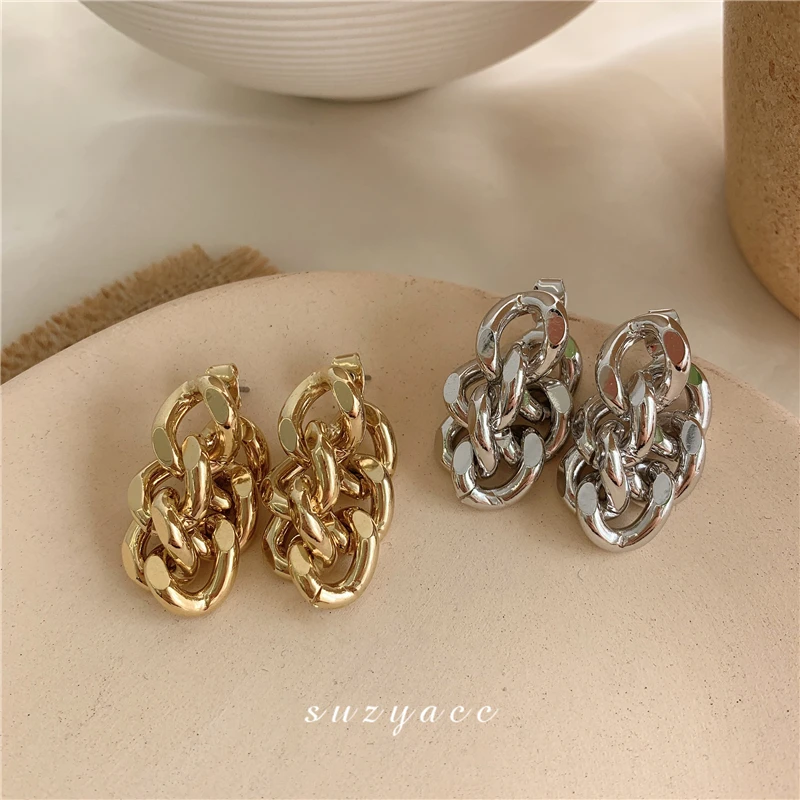 Wholesale Geometric Chain Link Fashion 18k Gold-Plated And Silver Plated Punk Hoop Earrings Women, As picture
Wholesale Geometric Chain Link Fashion 18k Gold-Plated And Silver Plated Punk Hoop Earrings Women, As picture