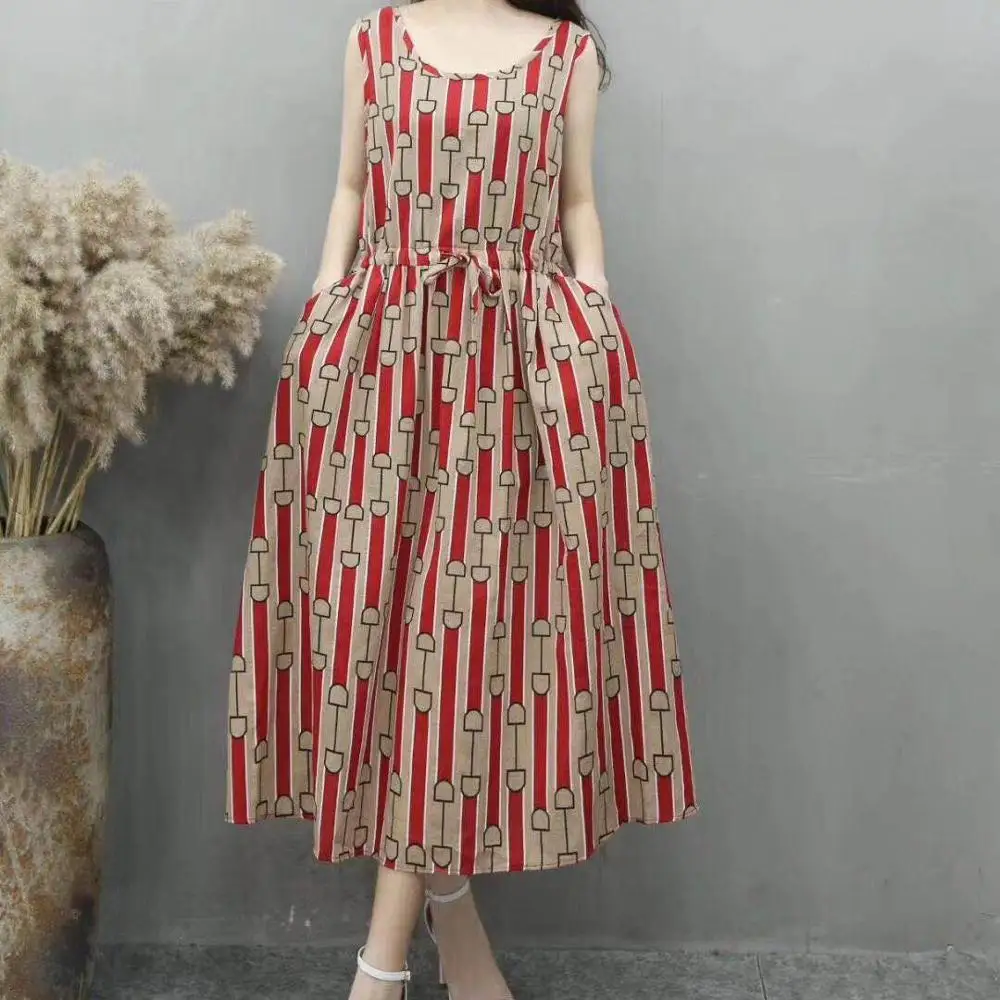 2020 Cotton Linen Summer Dress Women Loose Plus size Casual Dress OL work Wear vintage Print beach Sundress dresses vestidos
2020 Cotton Linen Summer Dress Women Loose Plus size Casual Dress OL work Wear vintage Print beach Sundress dresses vestidos