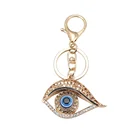 Fashion Bag Decoration Eye Shape Carved Diamond Key Ring Metal Bag Pendant Key Chain