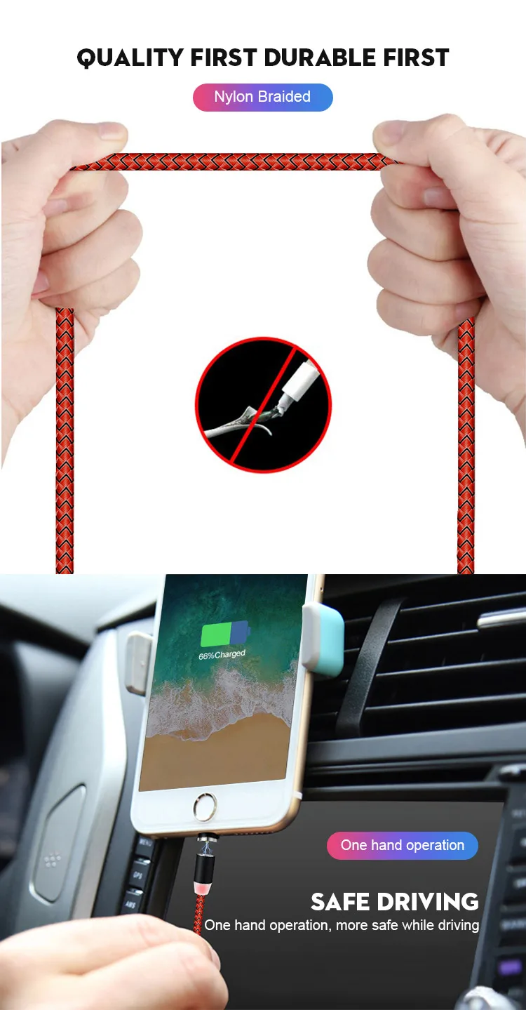 Promo Cheap Cell Phone Braided Micro & Type C & 8 Pin Magnetic Usb Cable 1m 1.5m 2m 3m Usb Data Line for Sale - ANKUX.COM
