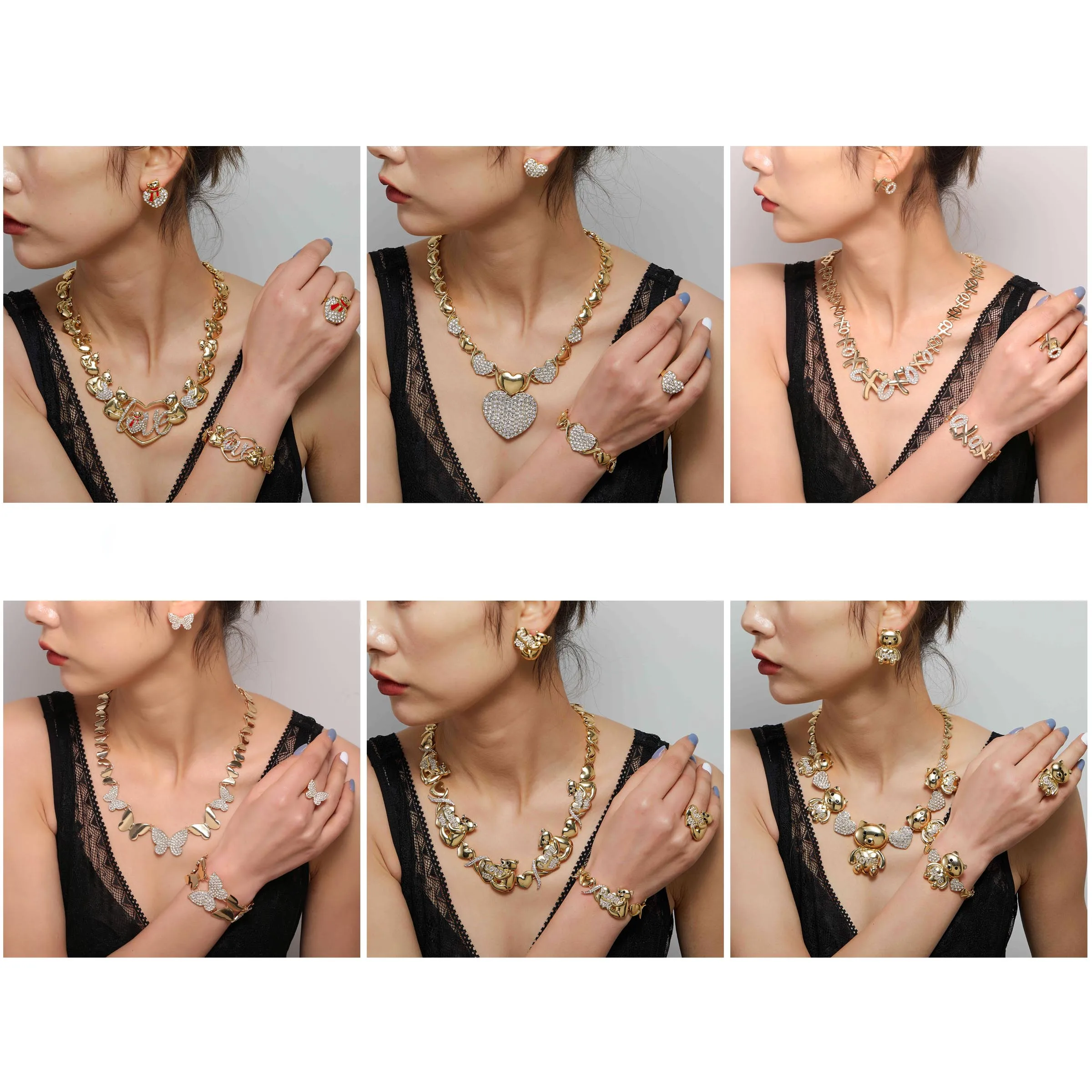 2021 Mix Style Hot sell 18k gold women kids jewelry sets,hearts xoxo necklace jewelry set, Multi color
2021 Mix Style Hot sell 18k gold women kids jewelry sets,hearts xoxo necklace jewelry set, Multi color