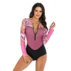 Womens one piece bathing suits on sale Ali RTS pink long sleeve bikini diving suit swimming costumes curvy body