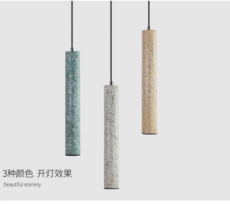 Nordic style modern cement light decorative home hotel terrazzo hanging pendant light