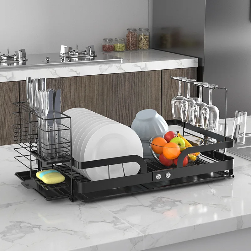 Stainless steel dish rack, large dish drying rack and drip plate set, foldable dish rack Kitchen dish rack with stemware rack an
Stainless steel dish rack, large dish drying rack and drip plate set, foldable dish rack Kitchen dish rack with stemware rack an