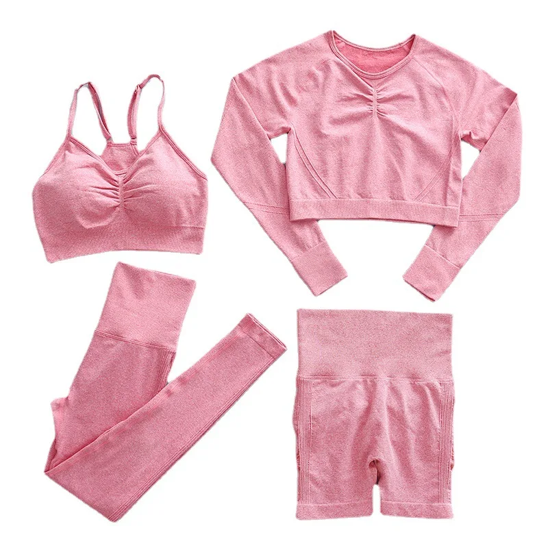 New Listing high waist hip lift fitness sweatpants women Gym Clothing knitted Sport Suit Seamless 5 pieces Yoga Set, As show
New Listing high waist hip lift fitness sweatpants women Gym Clothing knitted Sport Suit Seamless 5 pieces Yoga Set, As show