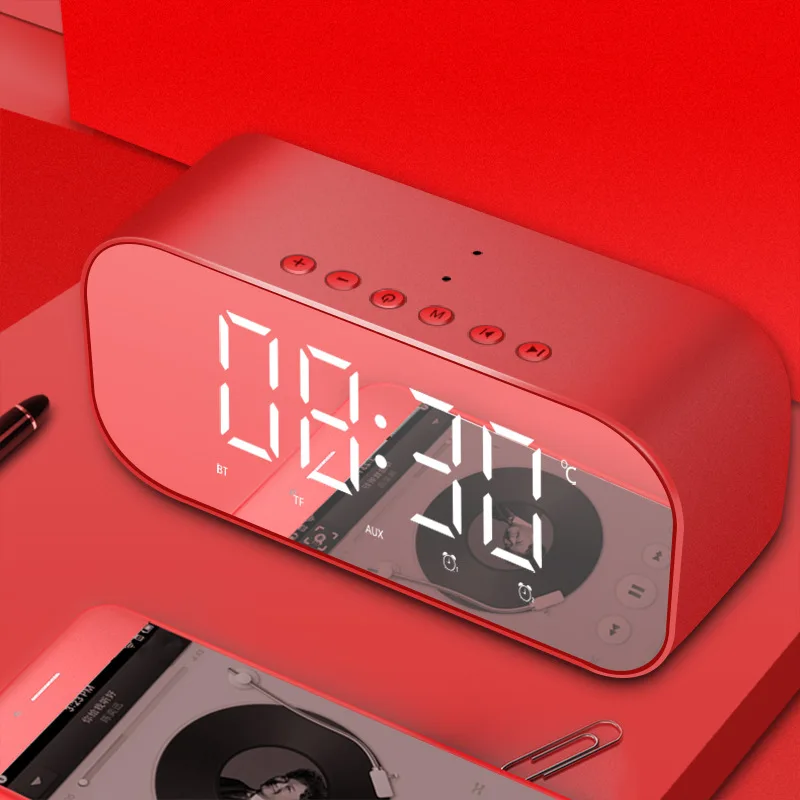 S5 Smart Dual Alarm Clocks Portable Mini Speaker With Mirror Display Loudspeaker Portable Audio Player Microphone
S5 Smart Dual Alarm Clocks Portable Mini Speaker With Mirror Display Loudspeaker Portable Audio Player Microphone