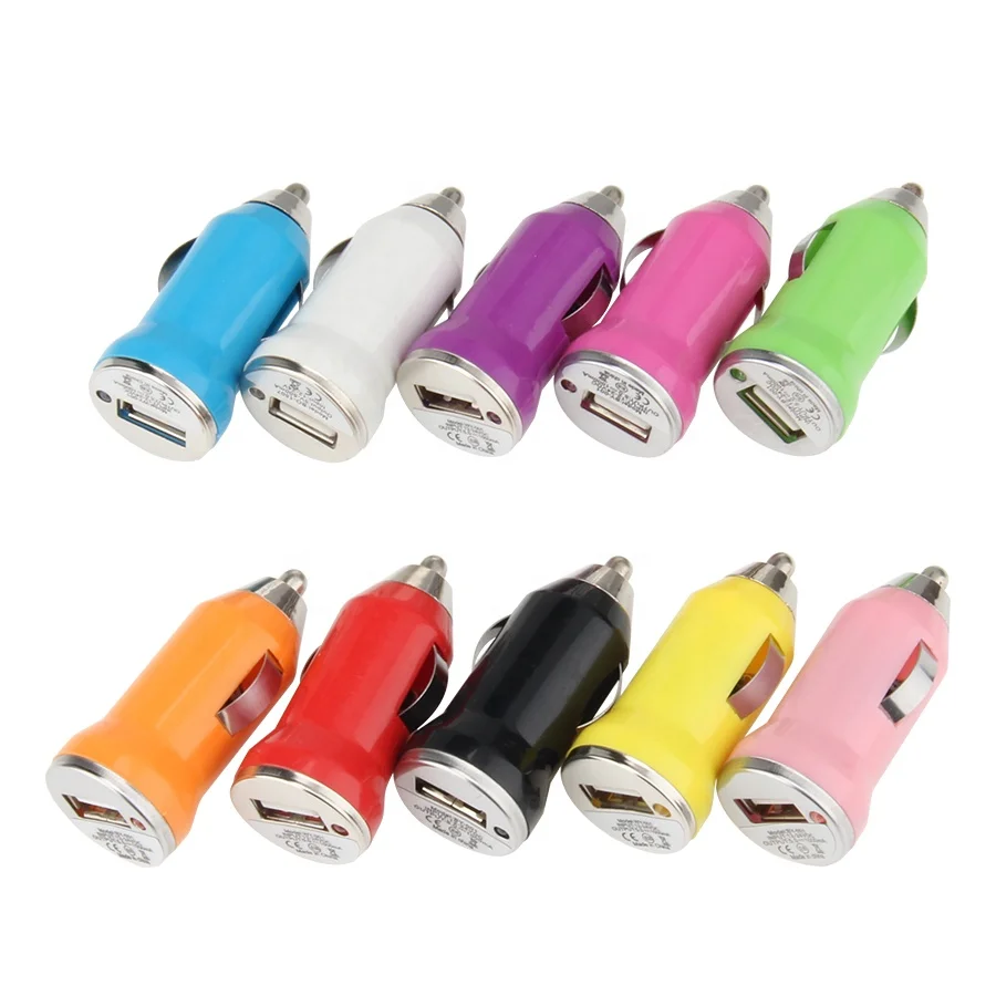 

Colorful Portable Mini 5V 1A Single USB Bullet Phone Car Charger Adapter for Samsung S8 Xiaomi iPhone Tablet