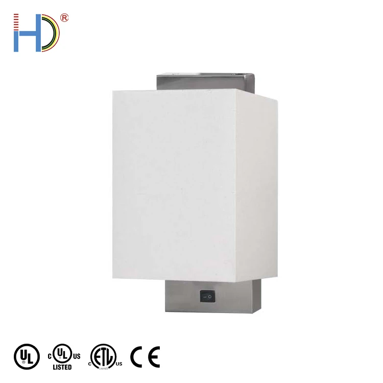 Room Decor Contemporary Square Half Shade Wall Lamp Sconce For Bedroom