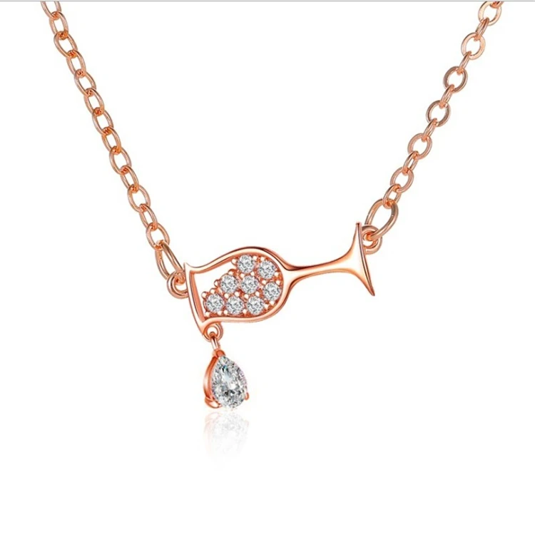 Fashion Hot Sale Personalized Goblet Necklace Temperament Zircon Love Wine Bottle Pendant Lady Clavicle Chain, As the picture show
Fashion Hot Sale Personalized Goblet Necklace Temperament Zircon Love Wine Bottle Pendant Lady Clavicle Chain, As the picture show
