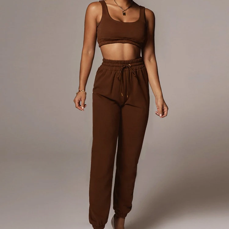 Wholesale Low MOQ Custom Women Gym Sports Bra Full Length Pant with Pockets Two Piece Tracksuits Set
Wholesale Low MOQ Custom Women Gym Sports Bra Full Length Pant with Pockets Two Piece Tracksuits Set