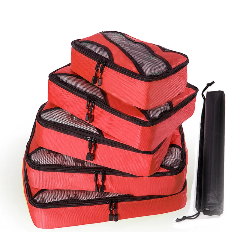 Luggage Packing Organization Cubes 6 Pack With 2 Large 2 Medium 1 Small 1 Drawstring Bag, As picture 
Luggage Packing Organization Cubes 6 Pack With 2 Large 2 Medium 1 Small 1 Drawstring Bag, As picture