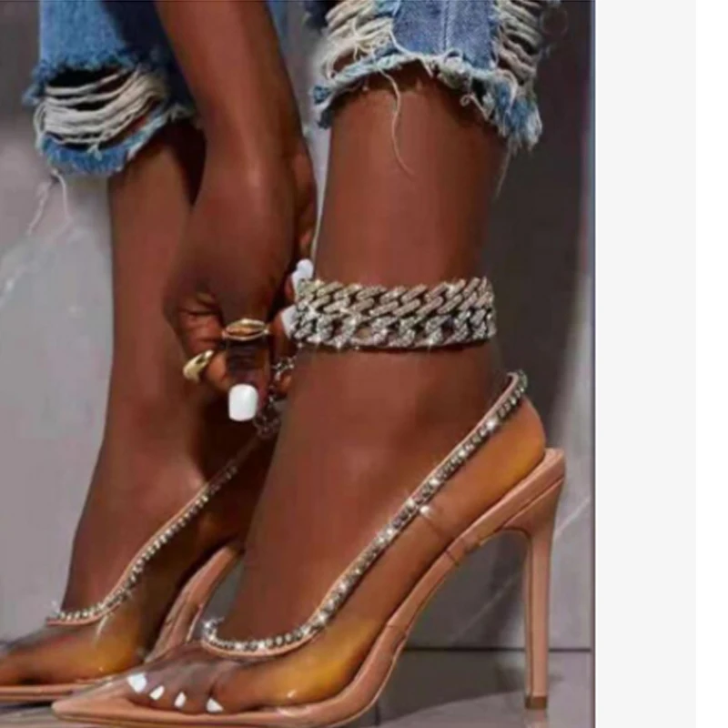 2021 Europe and America foreign trade European station transparent sexy high heeled shoes Rhinestone pointed thin heeled Sandals
2021 Europe and America foreign trade European station transparent sexy high heeled shoes Rhinestone pointed thin heeled Sandals