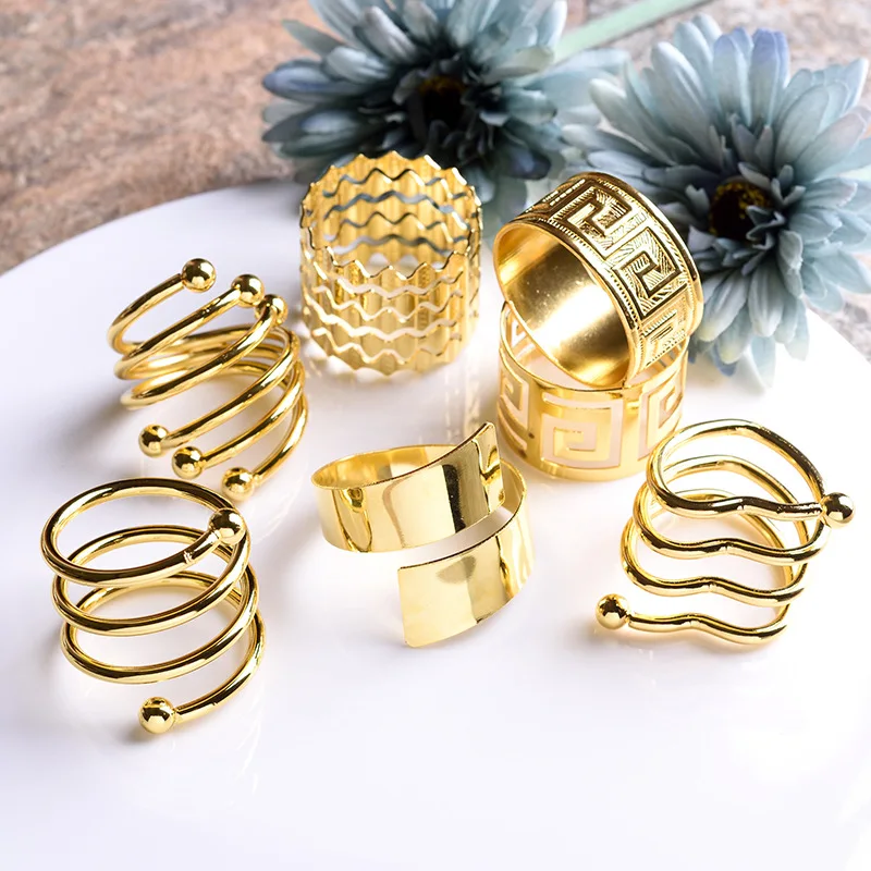 Gold Accessories Napkin Rings Holder Flower Metal Stainless Steel Elegant Wedding big sugarcane tubes, Silver/gold
Gold Accessories Napkin Rings Holder Flower Metal Stainless Steel Elegant Wedding big sugarcane tubes, Silver/gold