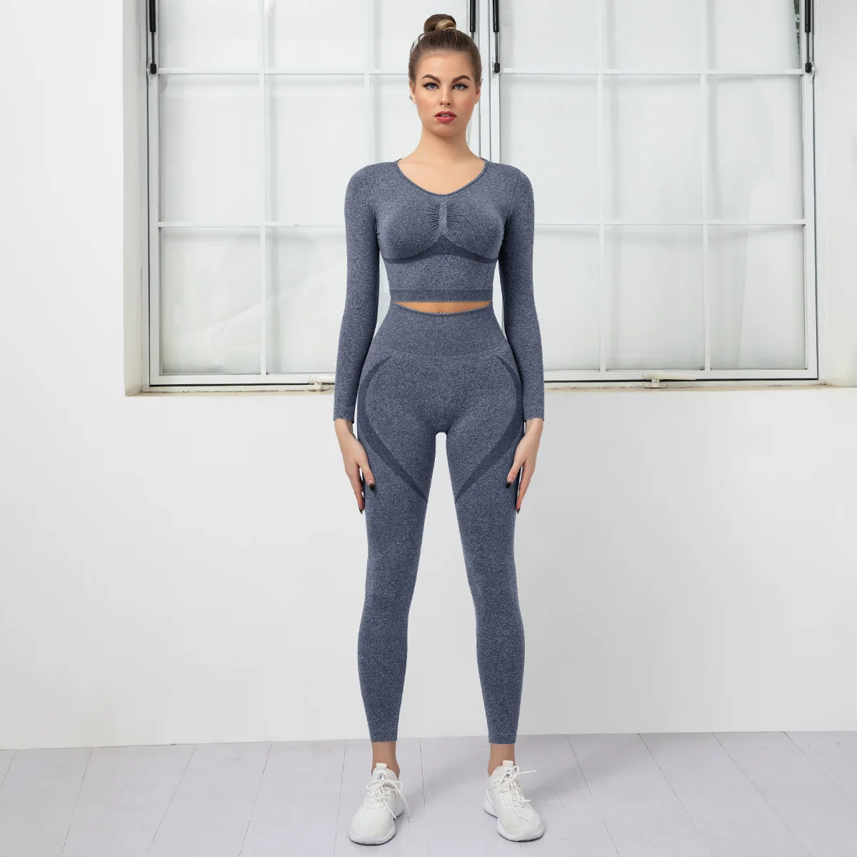 Lcool Quick Dry Top Quality Custom sportswear seamless long sleeve Crop Top and High Waist Leggings Workout Suit Set Fitness
Lcool Quick Dry Top Quality Custom sportswear seamless long sleeve Crop Top and High Waist Leggings Workout Suit Set Fitness