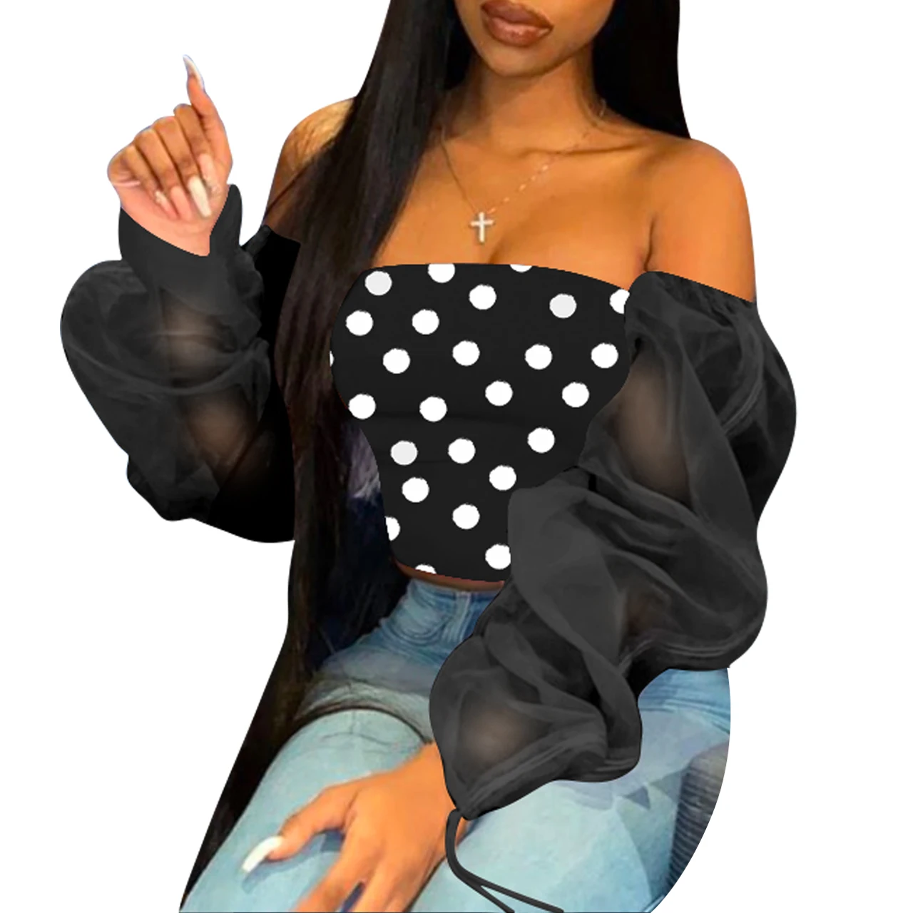 Foma 8270 Stylish women tops casual long sleeves see through wave point for women T shirts
Foma 8270 Stylish women tops casual long sleeves see through wave point for women T shirts