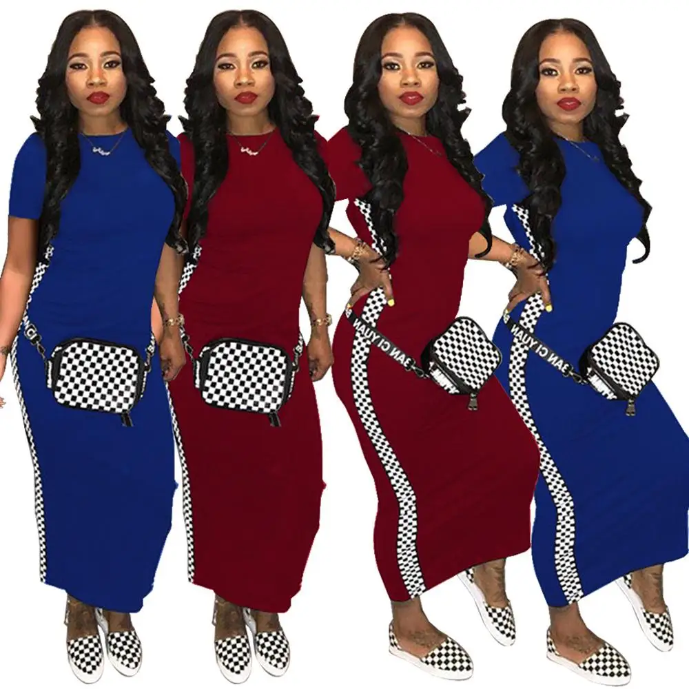 Summer Fashion Plaid Print Short Sleeves Casual Long Dress For Women, As photo showed
Summer Fashion Plaid Print Short Sleeves Casual Long Dress For Women, As photo showed