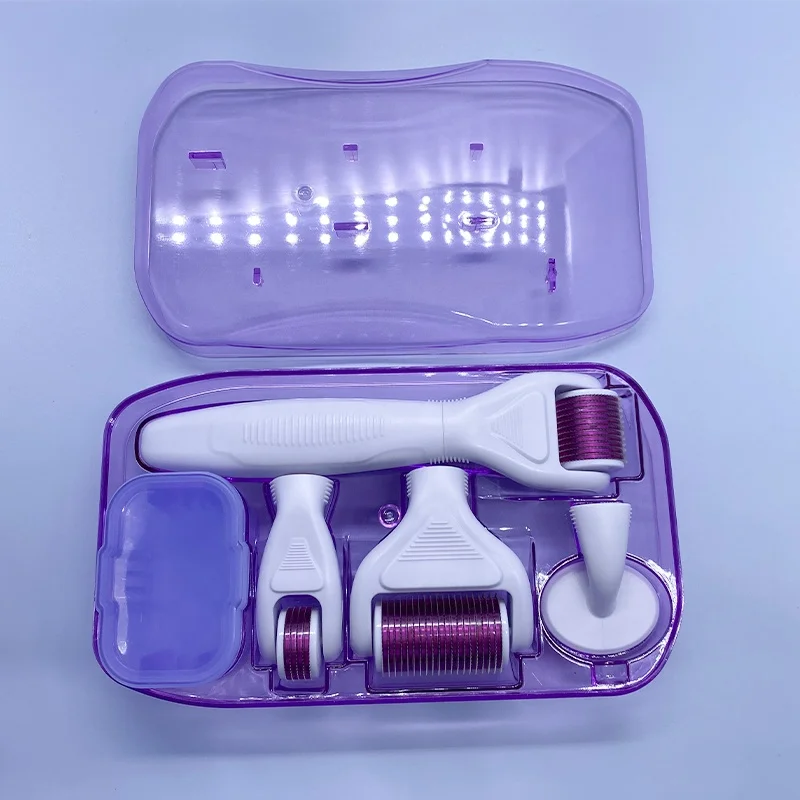 6 in 1 Derma Rollers System Titanium Skin Care and Cosmetic Needling Instrument for Face Derma Roller Kit, Multiple colors/customized
6 in 1 Derma Rollers System Titanium Skin Care and Cosmetic Needling Instrument for Face Derma Roller Kit, Multiple colors/customized