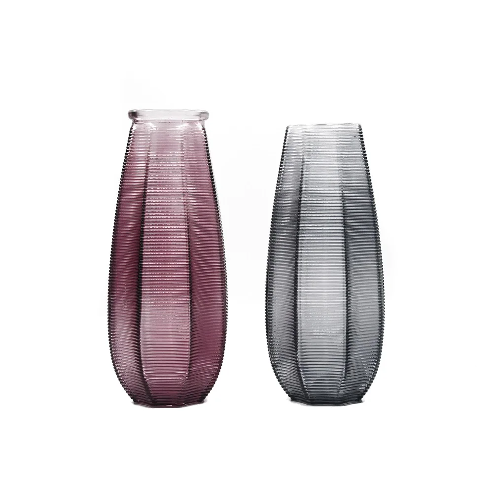 Violet purple grey black Color Home Decor Centerpieces Gift Art Ribbed Glass Vase for Decoration
Violet purple grey black Color Home Decor Centerpieces Gift Art Ribbed Glass Vase for Decoration
