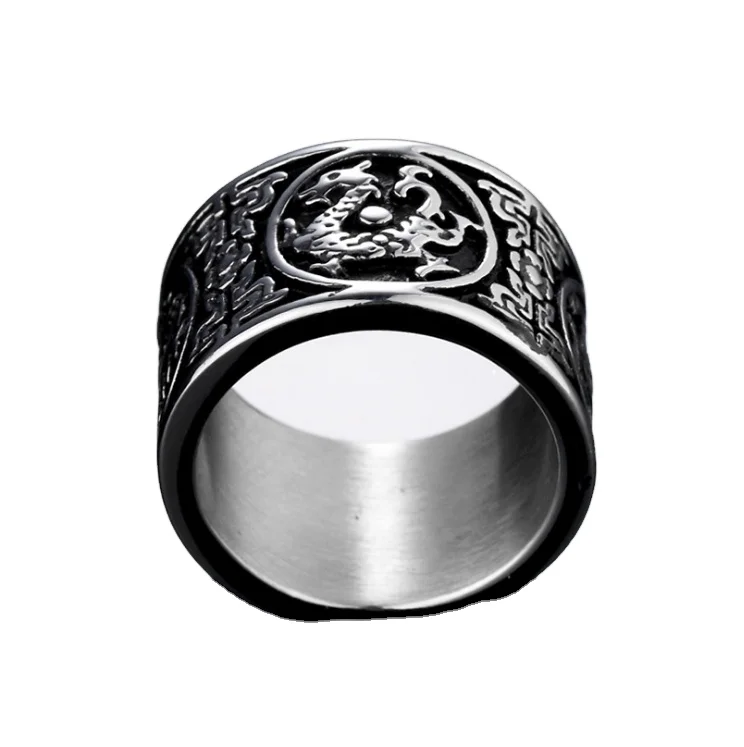 Fashion personality trend men's rotatable ring dragon image transfer four divine beasts titanium steel ring
Fashion personality trend men's rotatable ring dragon image transfer four divine beasts titanium steel ring