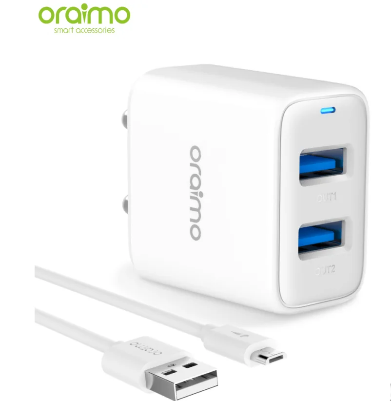 Oraimo Full-Speed Charging Dual Usb Design Fast Phone Charger Smart Led Indicator Universal Compatibility, White
Oraimo Full-Speed Charging Dual Usb Design Fast Phone Charger Smart Led Indicator Universal Compatibility, White
