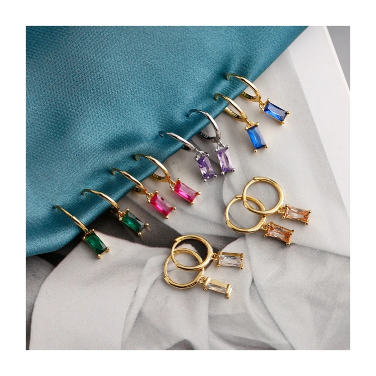 Custom Jewelry Gold Plated Drop Stone Hoop Earring Cubic Zircon Sterling Silver Huggie Earrings, Gold,silver
Custom Jewelry Gold Plated Drop Stone Hoop Earring Cubic Zircon Sterling Silver Huggie Earrings, Gold,silver