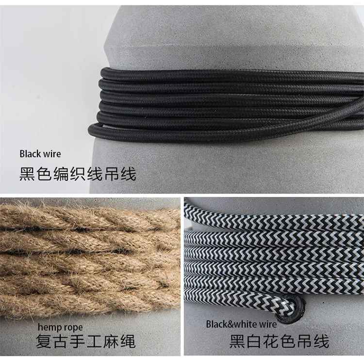 Cement industrial loft concrete chandelier bar modern pendant light