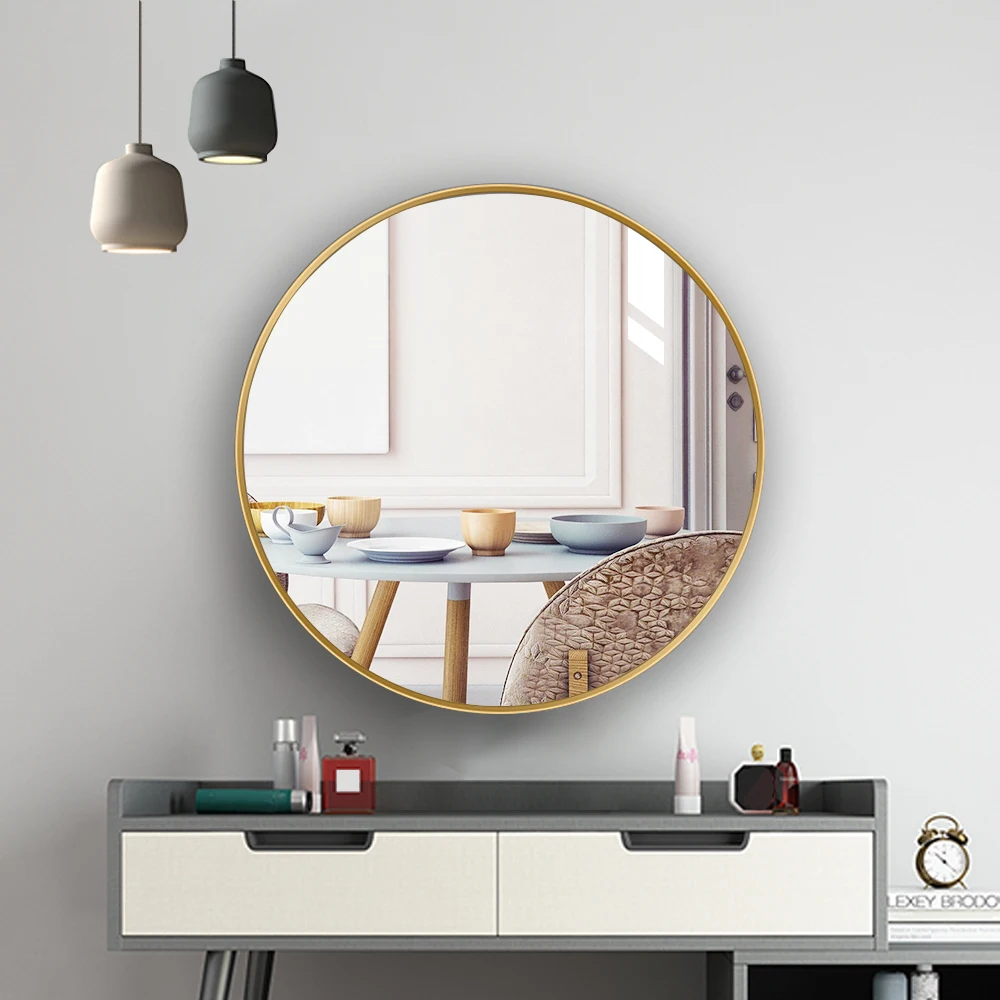 Gold Circle Wall Mounted Mirror Gold Round Wall Mirror for Washrooms Living Rooms Metal Cosmetic Mirror Hotel Home Bathroom
Gold Circle Wall Mounted Mirror Gold Round Wall Mirror for Washrooms Living Rooms Metal Cosmetic Mirror Hotel Home Bathroom
